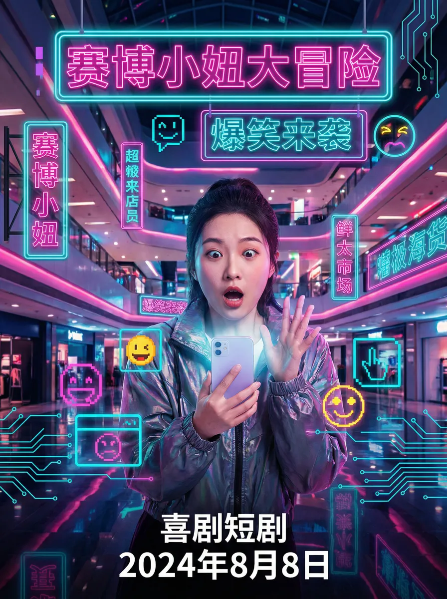 91.com 搞笑喜剧短剧 - 赛博小妞大冒险海报